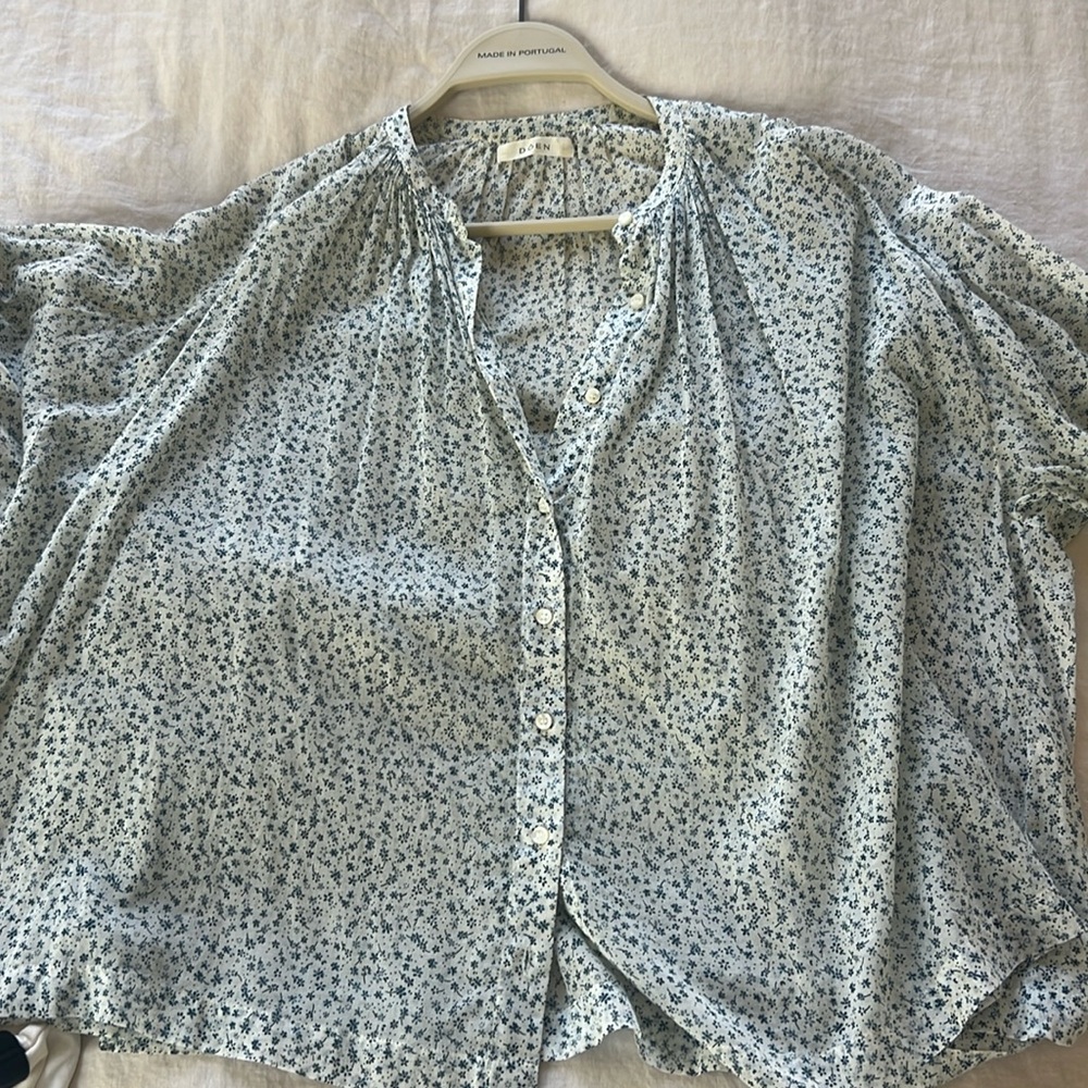 Dôen Jane Blouse Tiny Blue Floral Print XS